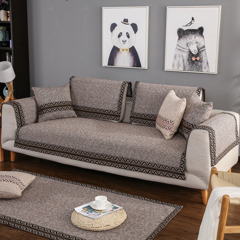 Vỏ Bọc Đệm Ghế Sofa Bằng Sợi Cotton Lạnh Chống Trơn Kiểu Dáng Chữ L Hiện Đại 2022 1 2 3