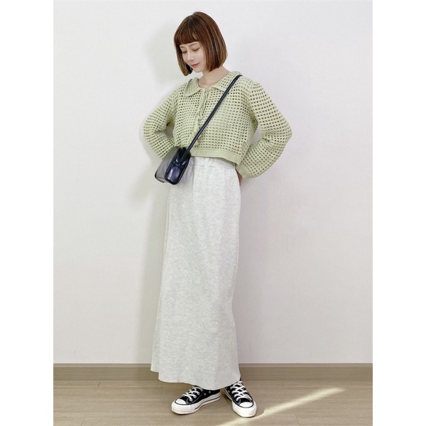 áo len lưới cổ sen nơ buộc điệu đà