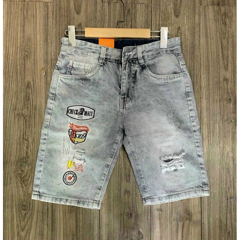 Quần short Jean phun sơn cao cấp(chất liệu Jean dày co dãn 4 chiều)
