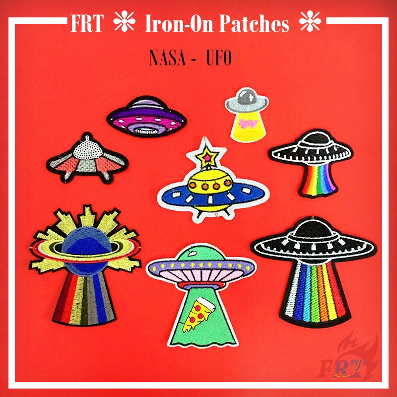 Miếng vá hình UFO không gian khâu/ ủi trang trí tiện lợi (không gian Q-5)