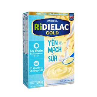Combo 2 Bột Ăn Dặm Ridielac Gold Yến Mạch Sữa - Hộp Giấy 200g