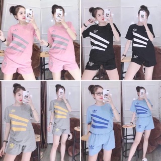 S311 Đồ Bộ Đùi Nữ Mặc Nhà In Dáng Thể Thao Năng Động