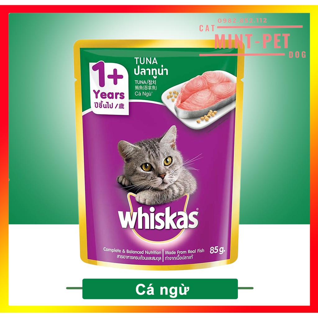 Pate Whiskas cho Mèo Lớn Túi 80g Giá Rẻ #MintPet