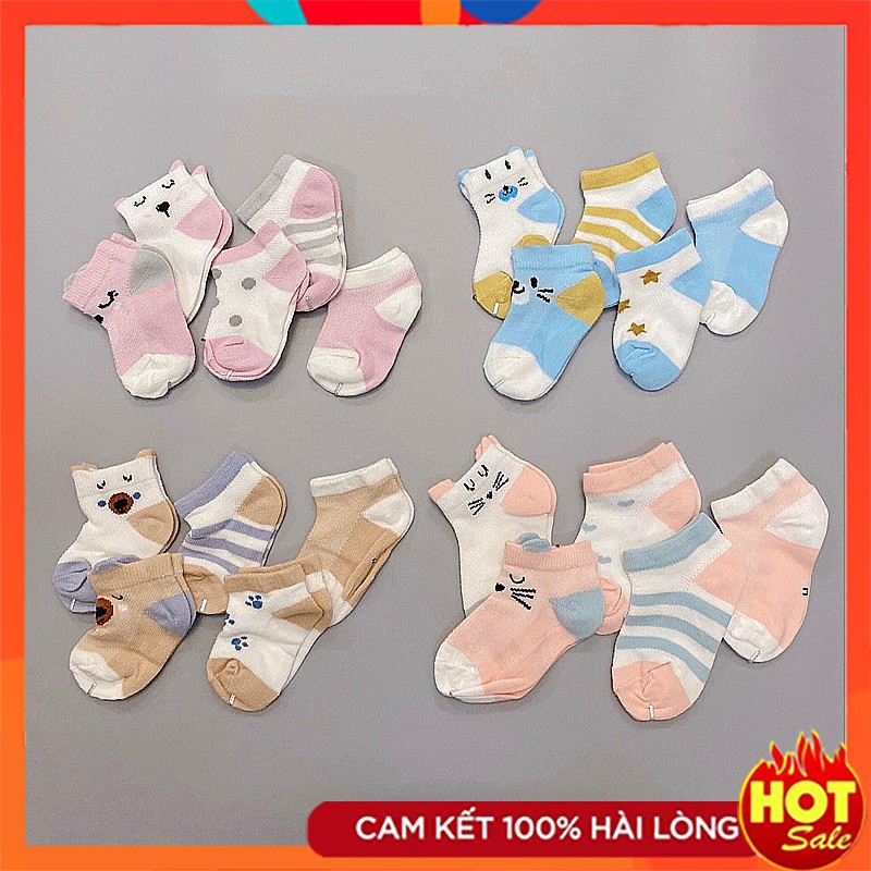 Sét 5 đôi tất lưới cổ thấp Kid's Socks - Tất đi mùa hè cho bé 95% cotton ấm áp mà ko gây bí nóng, rất thoáng vào mùa hè