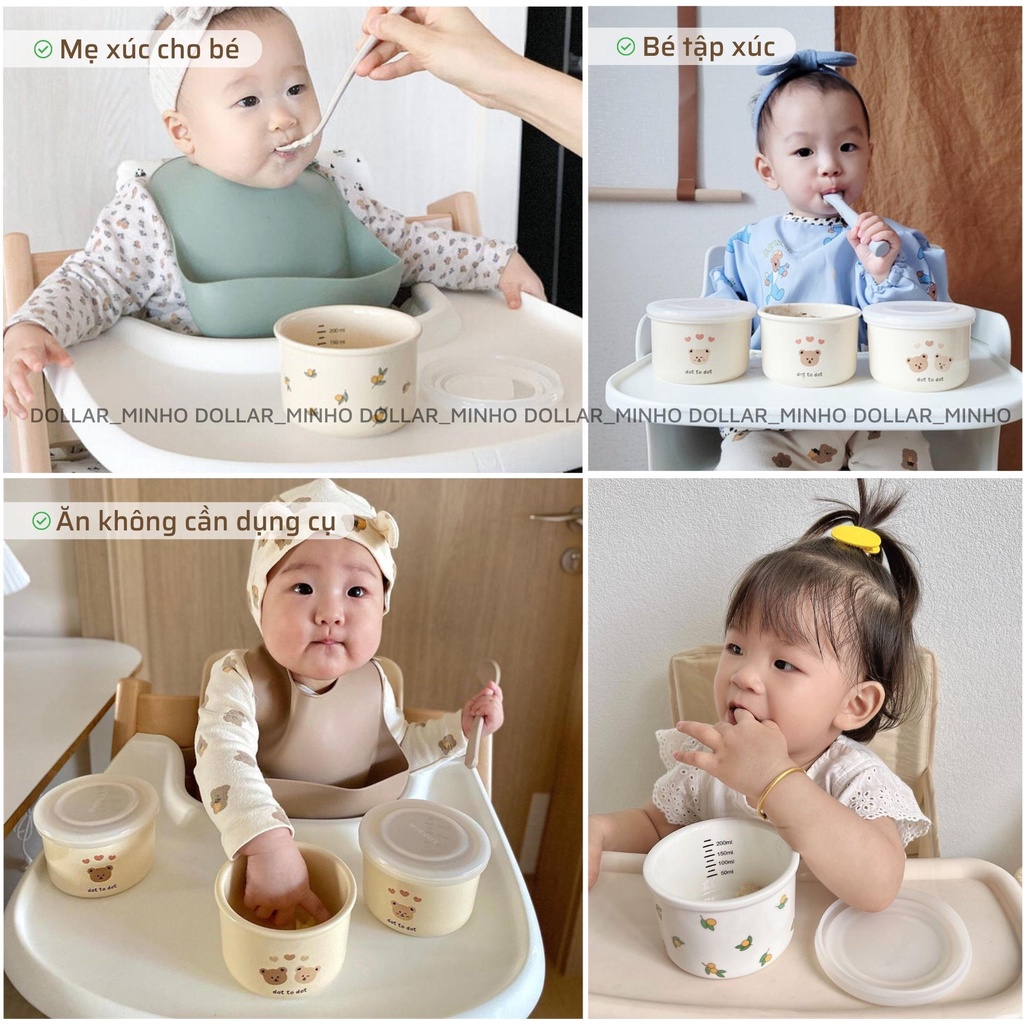 Hũ sứ đựng đồ ăn dặm cho bé phong cách Hàn Quốc
