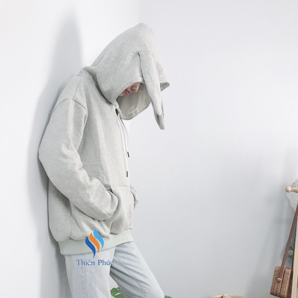 &lt; FREESHIP &gt; ÁO HOODIE TAI THỎ NAM NỮ CHẤT NỈ NGOẠI HÌNH THẬT