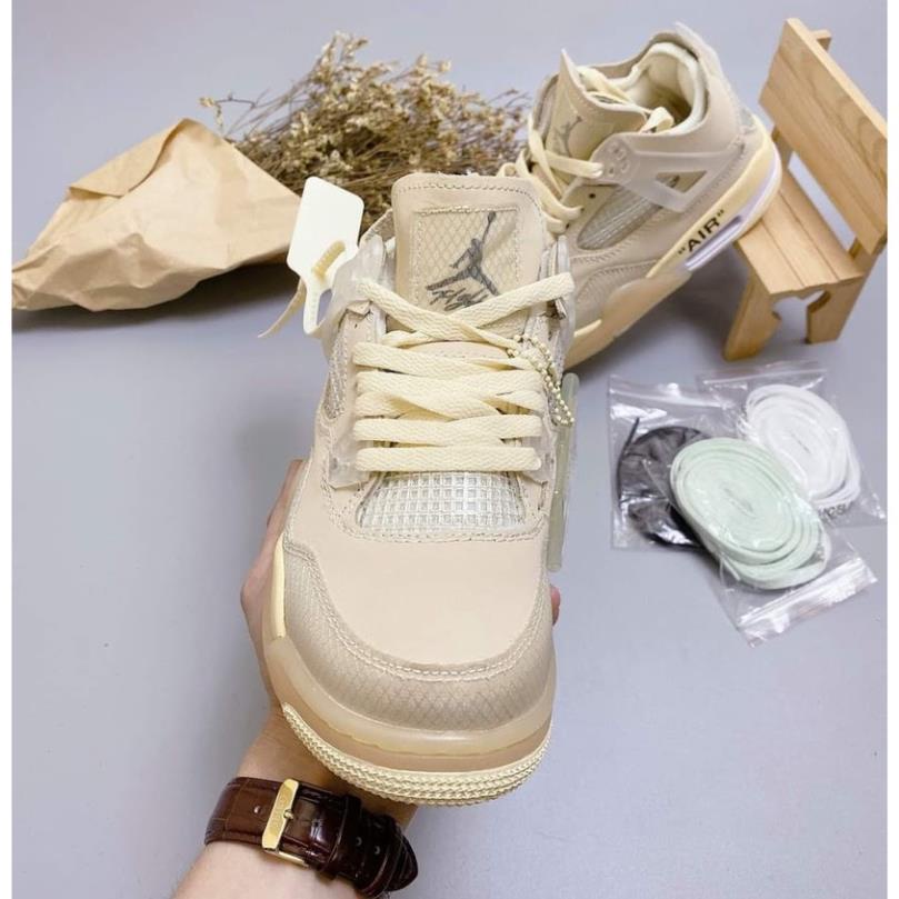 Giày Air Jordan 4 Retro off white, Giày Sneaker JD4 màu kem siêu hot mới nhất [Tặng 3 dây] -Tình Sneaker | BigBuy360 - bigbuy360.vn
