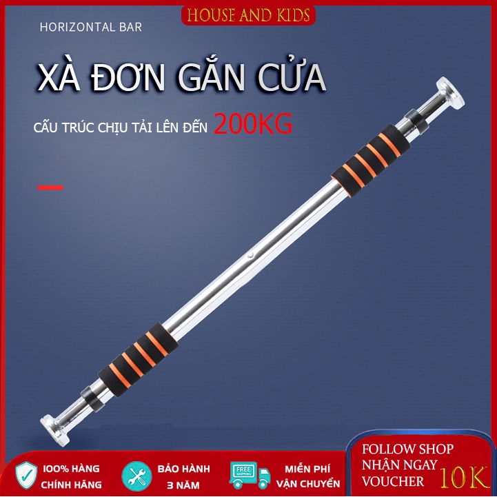 ⚡FREESHIP⚡ Thanh xà đơn inox cao cấp gắn cửa, xà ngang treo tường tập gym đa năng chịu lực tốt, giúp tăng chiều cao
