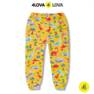 Quần thun dài bo gấu 4LOVA chất cotton mềm mại co giãn cho bé 24-38kg