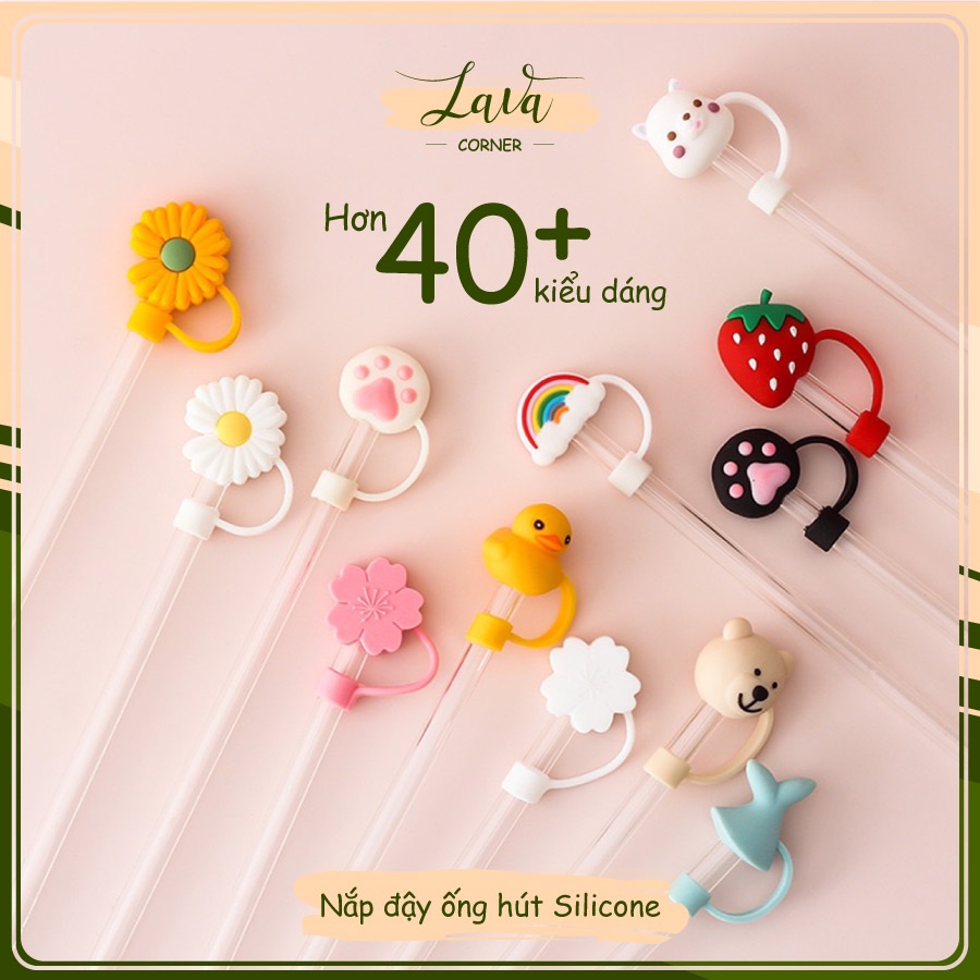 Nắp Đậy Ống Hút Silicon Hoạt Hình Đáng Yêu - Dễ Thương