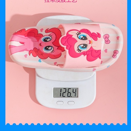 Dép quai ngang little Pony kẻ sọc cho bé gái, dép lê ngựa pony xinh đẹp chống trượt Tulastore