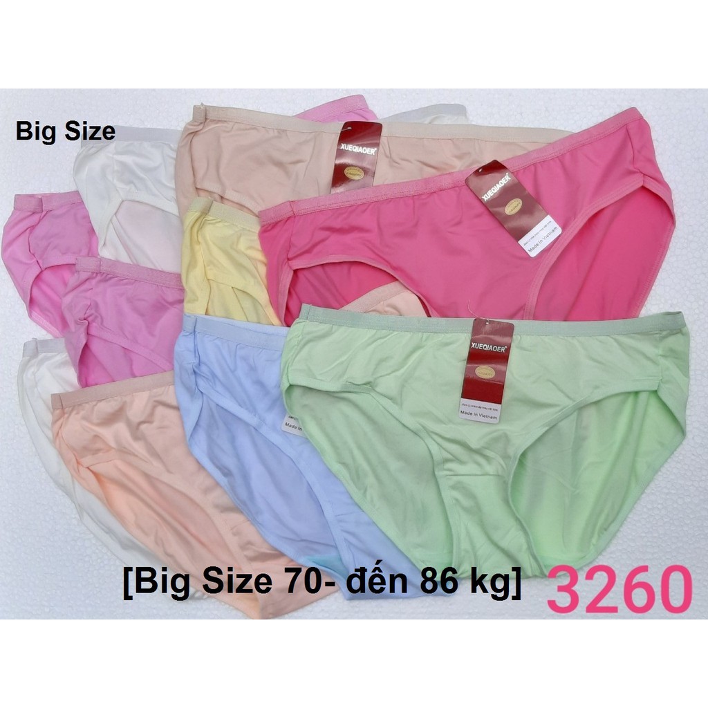 [Big Size 70- đến 86 kg] 10 Quần lót nữ ( Giá rẻ) Thun 100% Cotton Cao Cấp mềm mại Dệt Kim - Vòng Eo từ 70cm đến 102cm