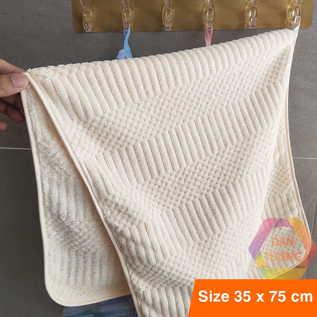 Khăn lau mặt lông mềm siêu thấm nước MDT, khăn mặt size 35x75 cm có quai treo tường tiện lợi - KV3