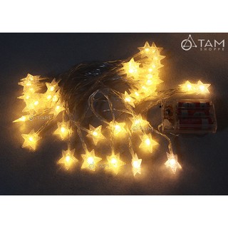 Dây đèn led ngôi sao nhí vàng ấm 6m dùng pin tttm
