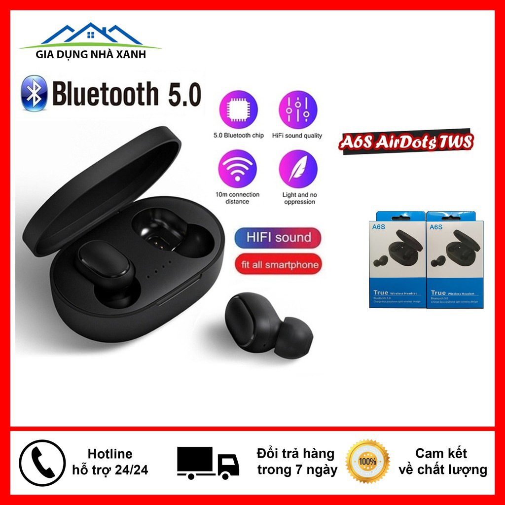Tai Nghe Bluetooth - Tai Nghe Không Dây AirDots A6S Cảm Biến Tự Động Kết Nối Bảo Hành 6 Tháng