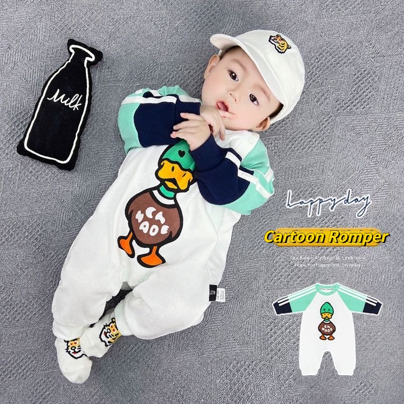 Bộ Áo Liền Quần Tay Dài Thời Trang Mùa Thu Xinh Xắn Cho Bé Sơ Sinh