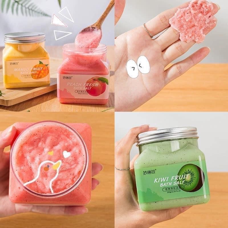 Muối tắm Tẩy Da Chết Trắng Da Body Trái Cây HEYXI CRUB BATH Loại Bỏ Bụi Bẩn Đánh Bay Mụn Thâm Toàn Thân