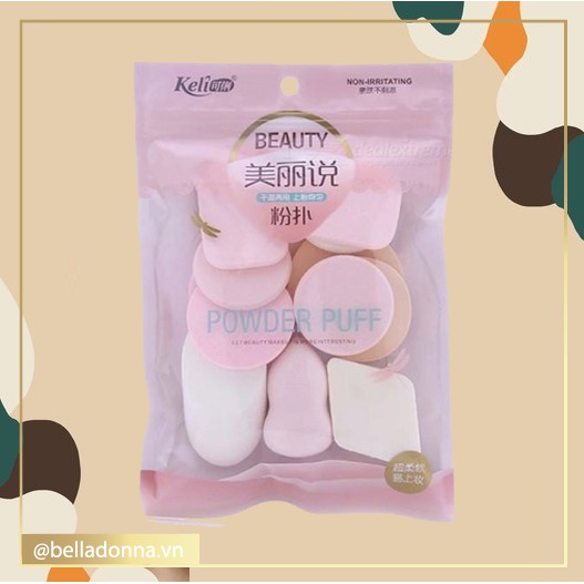 Set 13 Bông Mút Trang Điểm Keli Sponge Makeup | BigBuy360 - bigbuy360.vn