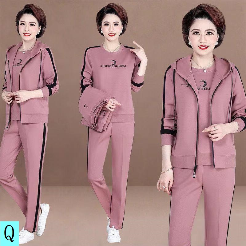 Bộ Áo Hoodie + Quần Dài Thời Trang Xuân Thu 2022 Cho Nữ Trung Niên