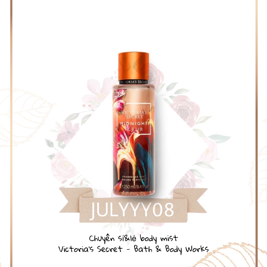 Xịt thơm Body Mist Victoria's Secret - Mist Midnight Fleur +jɥȽÿ08+