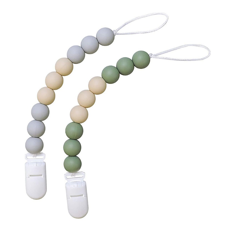 Set 2 Kẹp Núm Vú Giả Xỏ Hạt Silicon Không BPA DIY Cho Bé Sơ Sinh Giá Đỡ