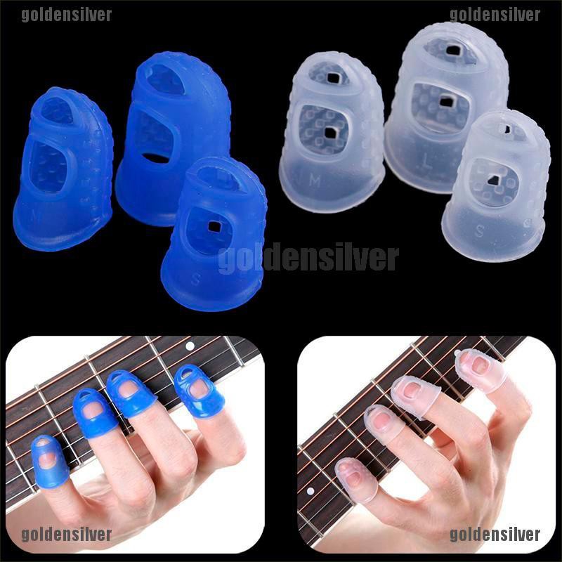 Bộ 4 Miếng silicone Bọc Bảo Vệ Ngón Tay Khi Chơi guitar bass