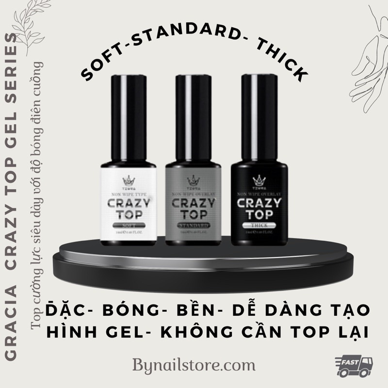 [Graciajanpan]Top cường lực siêu bóng cao cấp Hàn Quốc crazy top (14ml)