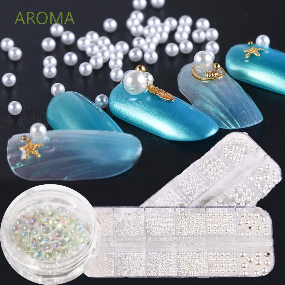 [Hàng mới về] Hộp hạt ngọc trai giả nhỏ 3D nhiều màu tùy chọn dùng trang trí móng tay