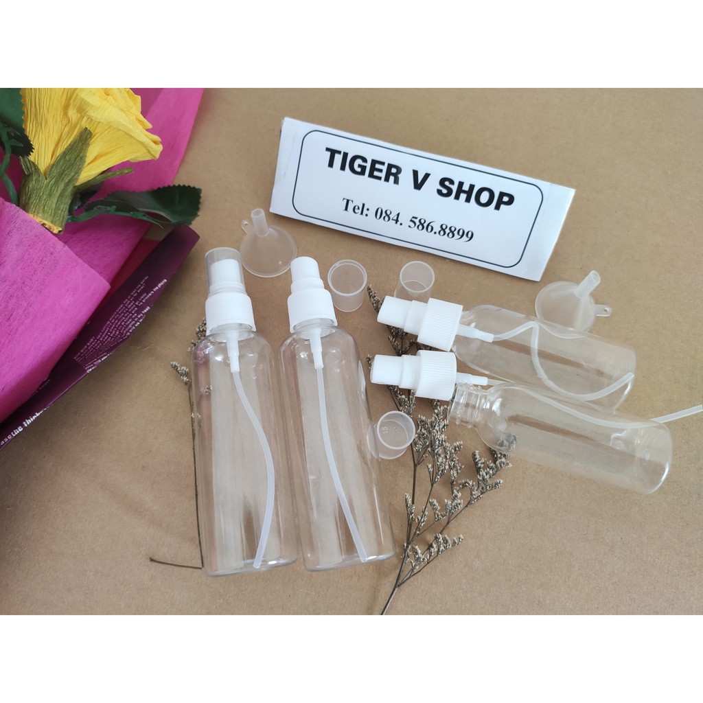 Chai nhựa Pet phun sương trong suốt 50ml, 100ml