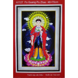 Tranh thêu chữ thập Phật A Di Đà (chưa thêu) A1127