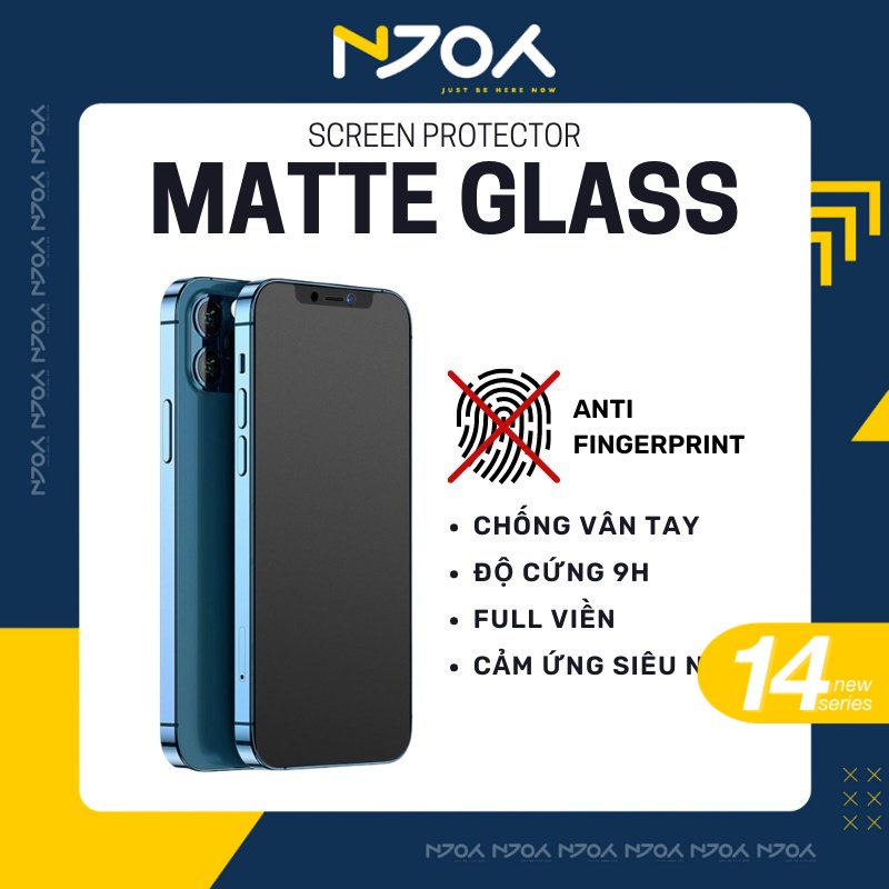 Kính Cường Lực Chống Vân Tay Full Viền Cho Điện Thoại IP14/13/12/11 Pro Max Xs Max Xr X 7 Plus 8 Plus 7 8 Njoyshop