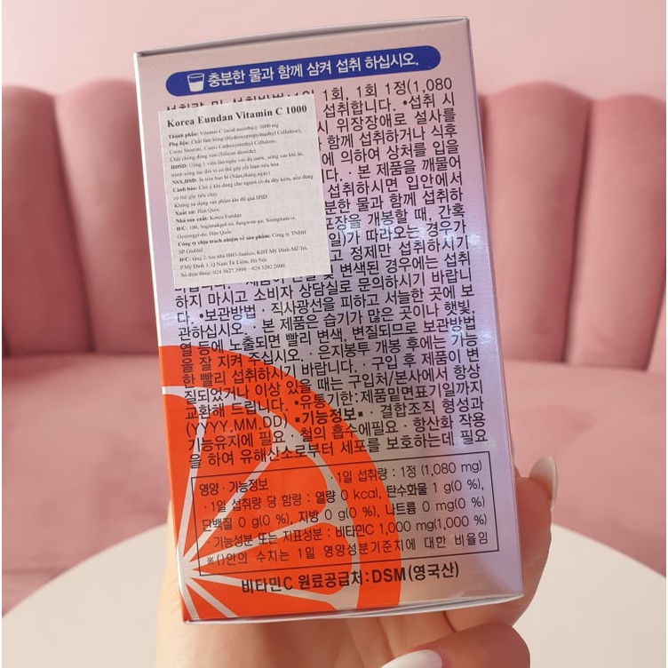 VIÊN UỐNG VITAMIN C EUNDAN 1000mg - HỘP 120v - SÁNG DA MỜ THÂM