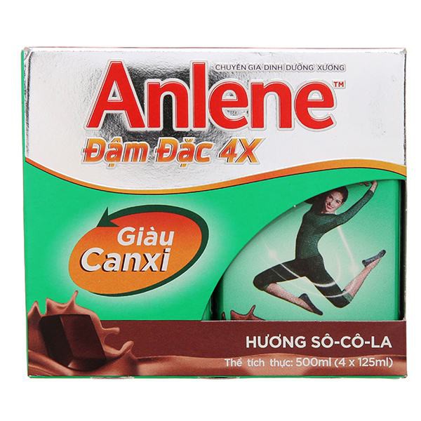 Lốc 4 Sữa Bột Pha Sẵn Anlene Socola 125Ml