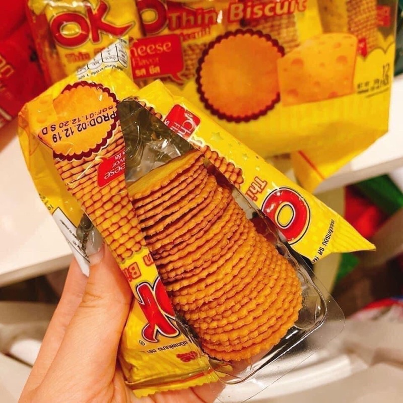 Bánh Quy OK Thin Biscuit 30G x 12Gói Thái Lan