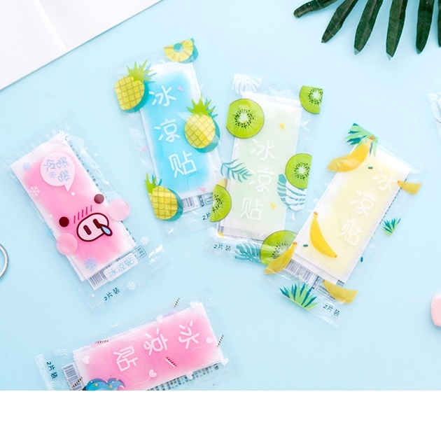 Bộ 2 Miếng Dán Chườm Lạnh Làm Mát Họa Tiết Hoạt Hình
