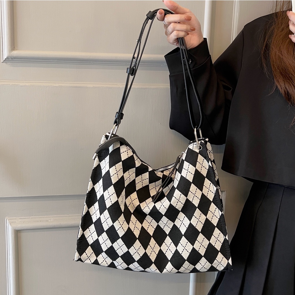 Túi Tote Sức Chứa Lớn 2022 Màu Trắng Đen Cho Nữ