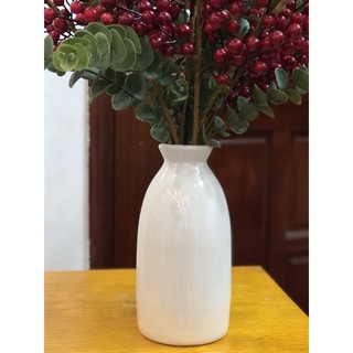 Bình lọ gốm trắng miệng nhỏ 26cm