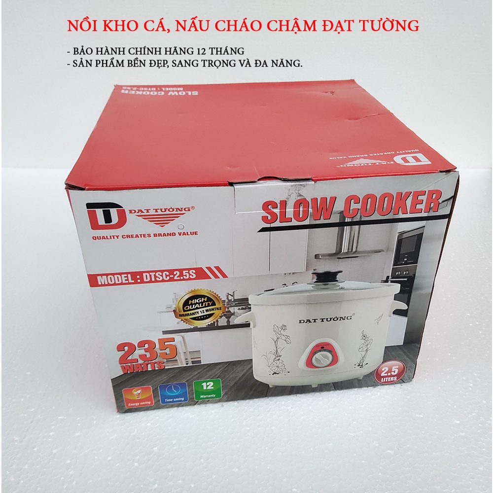 Nồi nấu chậm ĐẠT TƯỜNG nồi điện đa năng ruột gốm sứ - hàng chính hãng