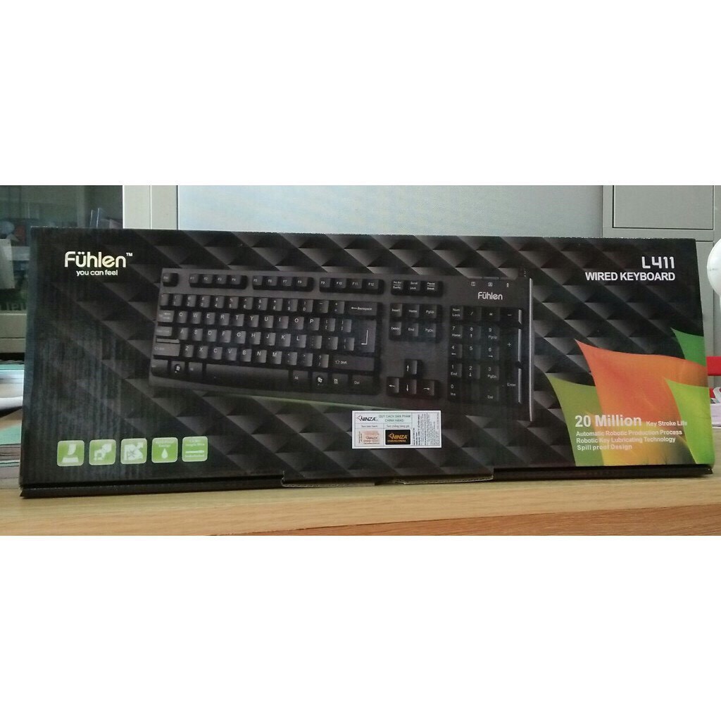Bàn phím Fuhlen L411 USB hàng chính hãng Ninza phân phối tại VN