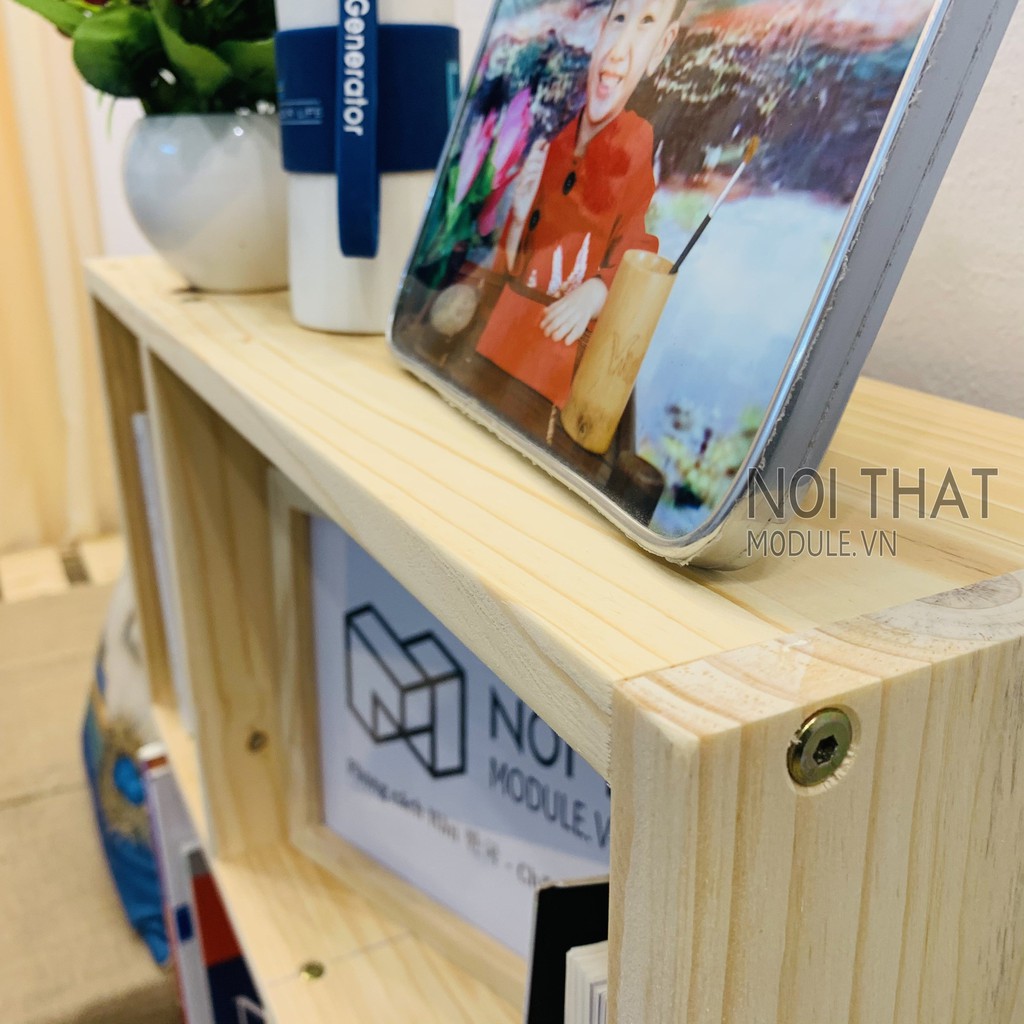 Gía sách đa năng, kệ sách treo tường gỗ thông tự nhiên nguyên tấm ( không phải loại ghép thanh ) 90*60 cm