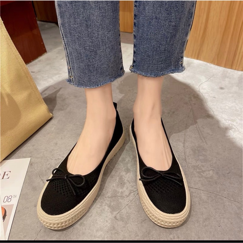 Mã X02 Giày búp bê nữ vải phối nơ cao cấp êm chân siêu xinh hottrend 2022