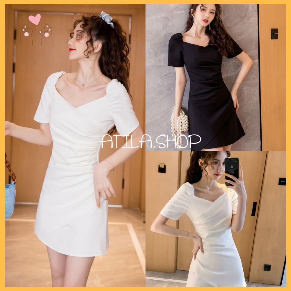 Váy nữ , váy đầm nữ ôm body nhún eo thiết kế thời trang thanh lịch sang trọng ATILA SHOP. | BigBuy360 - bigbuy360.vn