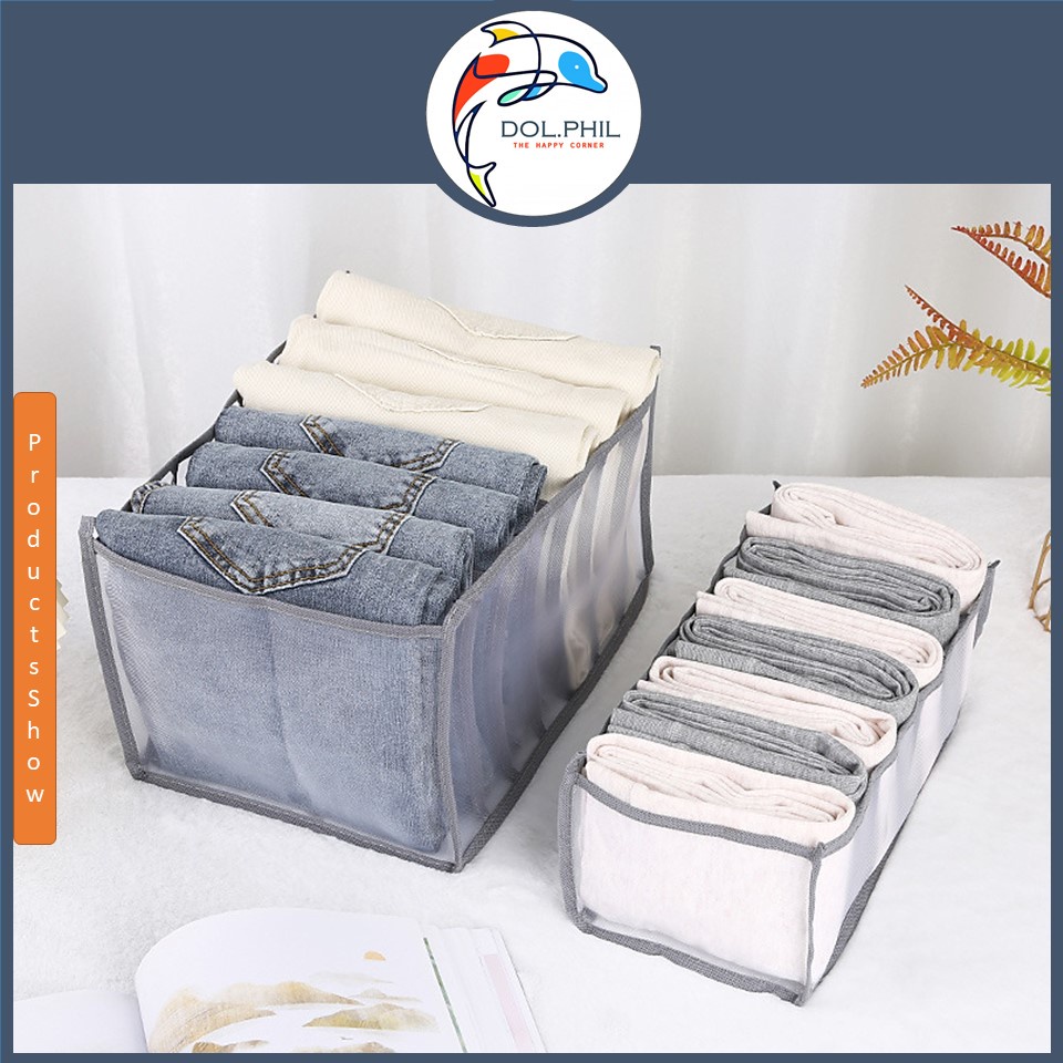 Hộp Đựng Quần Áo Gấp Gọn Chia Ngăn Dol.phil Store Bằng Vải Lưới Thu Xếp Đồ Lót Vớ Rất Tiện Dụng Gọn Gàng