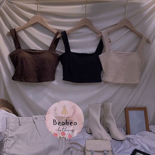 [Ảnh thật] Áo croptop hai dây bản to 3 màu dễ thương