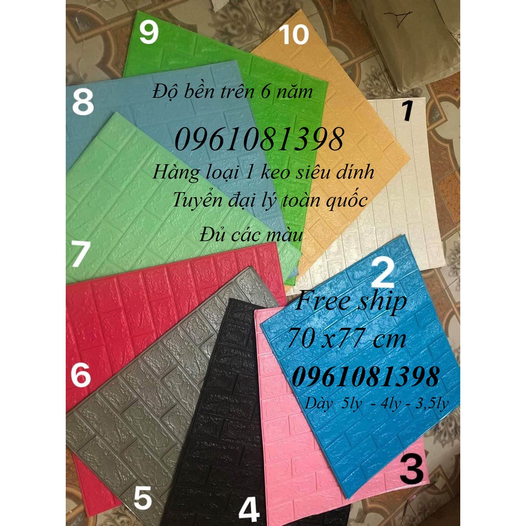 { XẢ KHO }TẤM XỐP DÁN TƯỜNG 3D GIẢ GẠCH 70 x 77cm