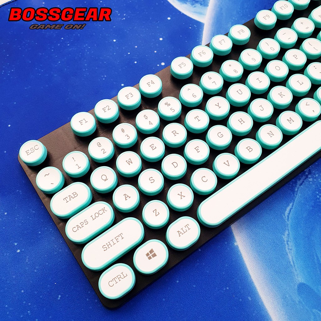 Keycap Tròn Bọc Viền Màu Hồng Và Xanh Cực Dễ Thương và Độc Đáo( ABS 104 phím )