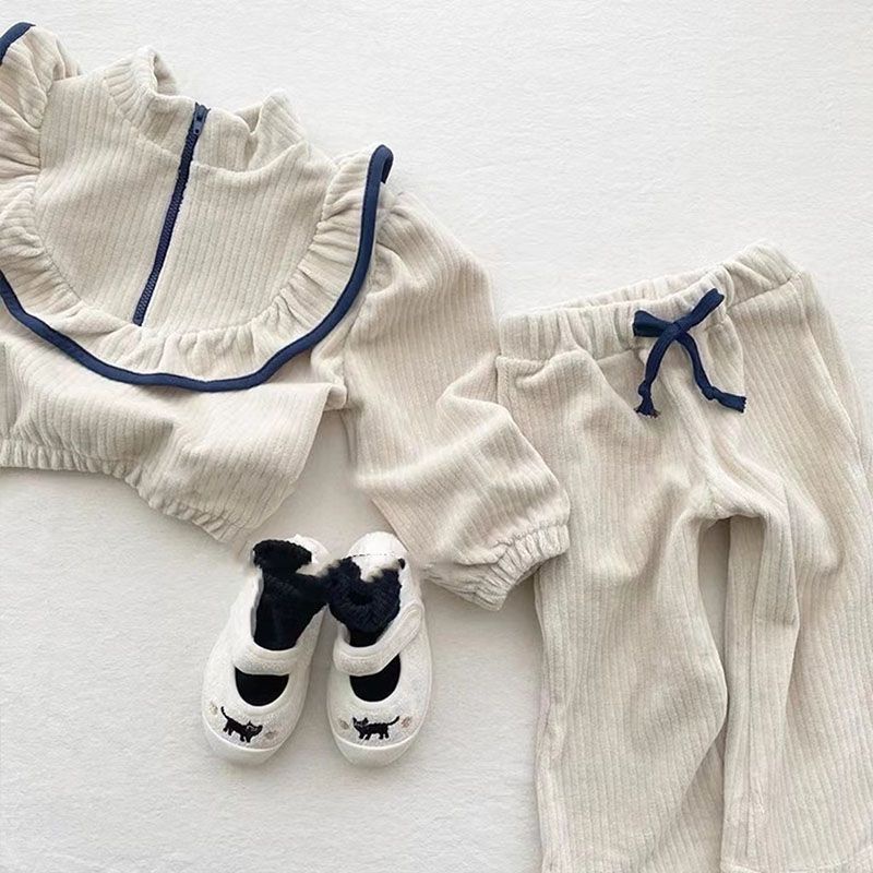 [Babycat] Hàng Có Sẵn Áo Sweater Vải Nhung Phong Cách Nhật Bản Hàn Quốc Nhật Bản Mùa Xuân Thu Cho Bé Gái