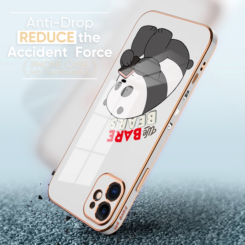 Xiaomi Redmi 10 10C 9 9A 9T 9C 8 8A 5G For Phone Case Soft Casing Silicone Cartoon Panda Electroplating Full Cover Shockproof TPU Cases