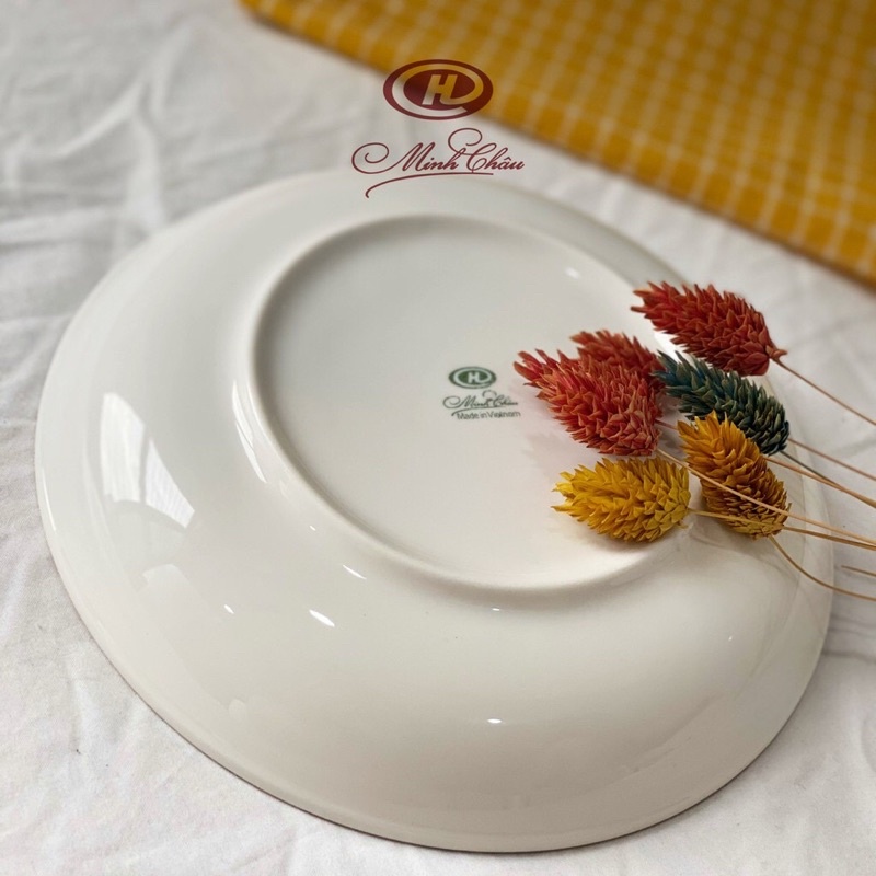 ĐĨA VIỀN VÀNG 12k Thương Hiệu MINH CHÂU - Sứ xương không chì