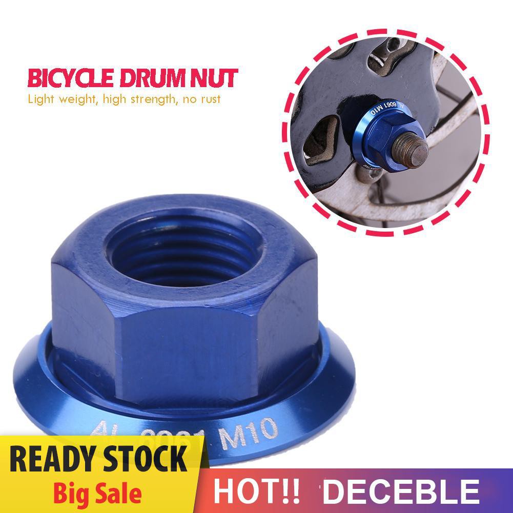 Deceble 1pc Bicycle Drum Hub Nuts M10 Fixed Gear MTB Road Folding Bike Screw Bolt